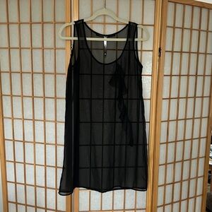 Kenzie L Black Sheer Sleeveless Overlay Dress